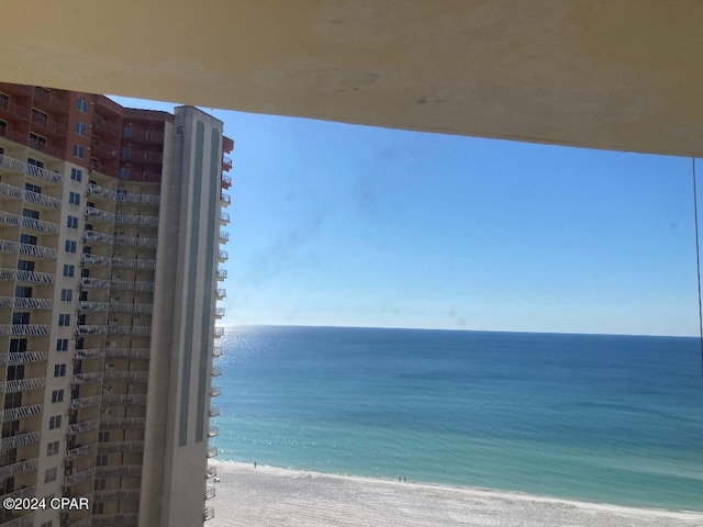 view of water feature featuring a view of the beach