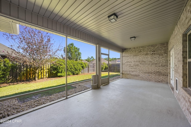 view of unfurnished sunroom