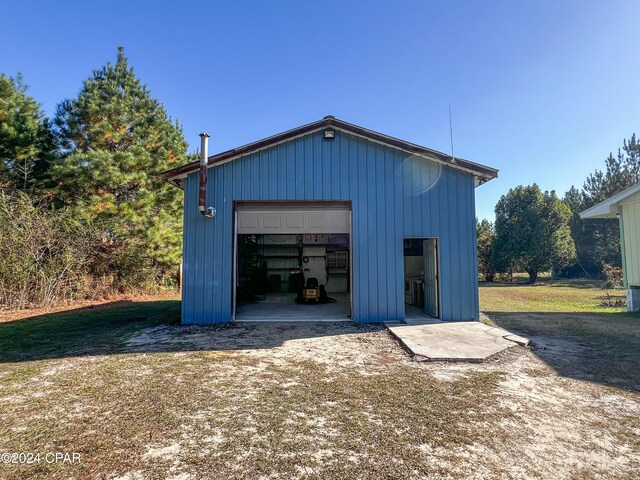 view of garage