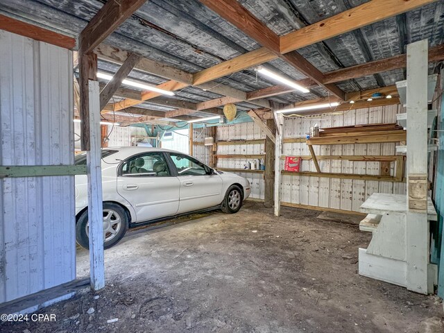 view of garage