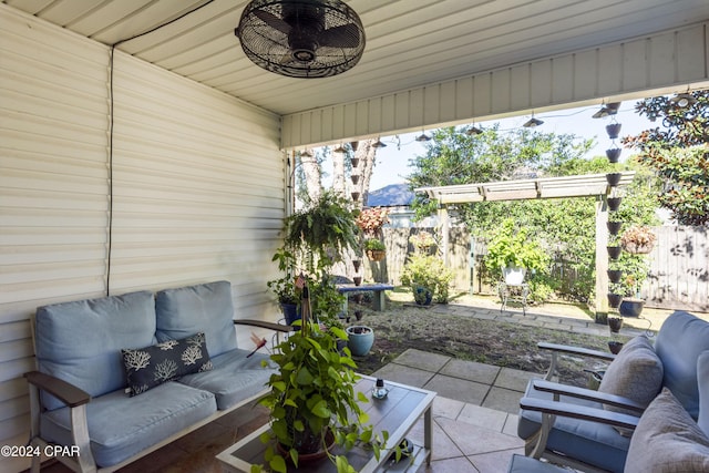 view of patio / terrace featuring an outdoor hangout area