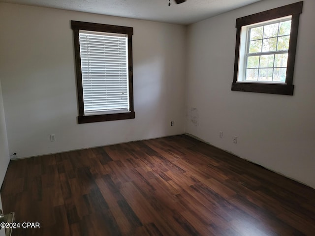 empty room featuring dark hardwood / wood-style floors