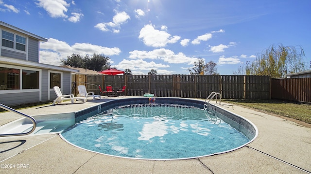 view of pool featuring a patio area