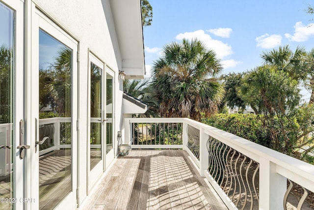 balcony with french doors