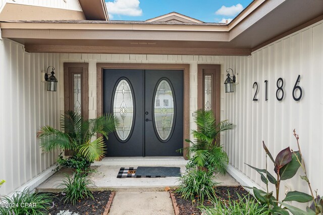 entrance to property with french doors