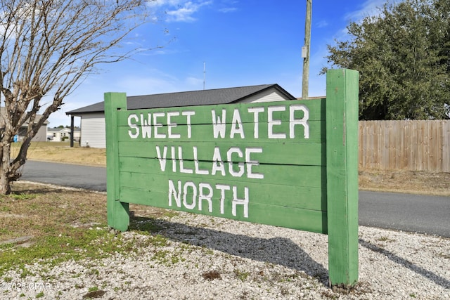 view of community sign