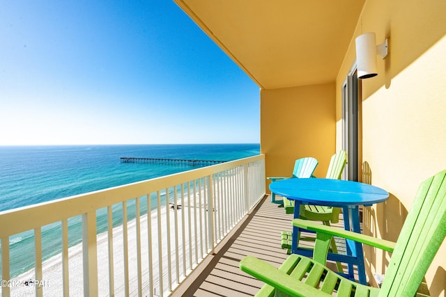15817 Front Beach Rd Unit 1-1505, Panama City Beach, FL 32413 - balcony featuring a water view and a beach view