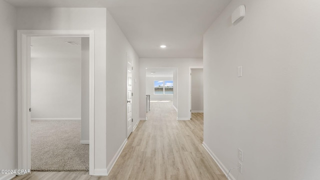 hall featuring light hardwood / wood-style flooring