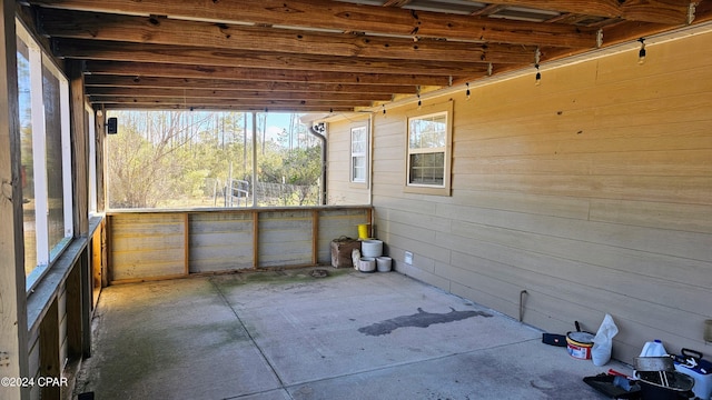 view of unfurnished sunroom