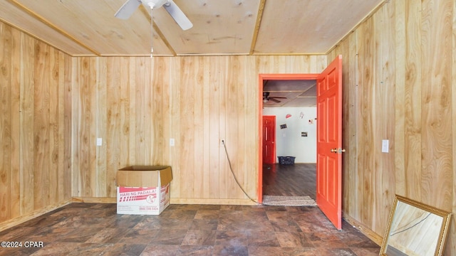 interior space with wooden walls