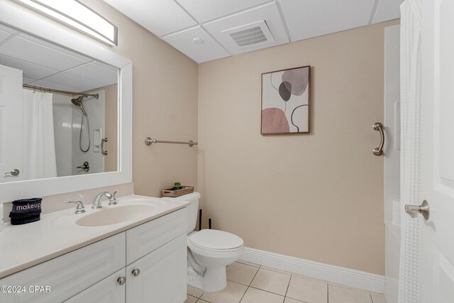 tiled bedroom with crown molding