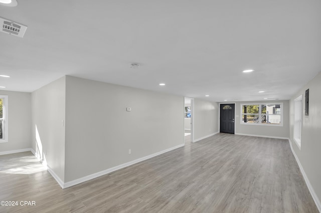 interior space with light wood-type flooring