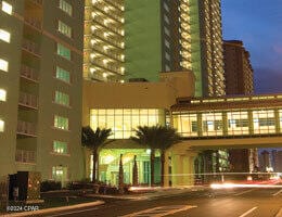 view of property at dusk