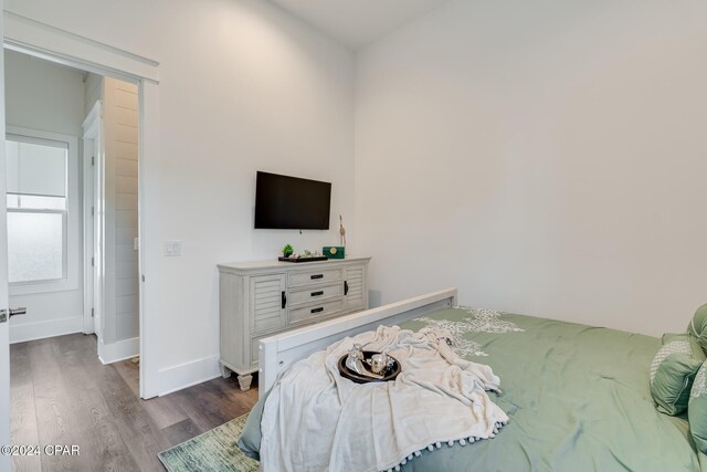 bedroom featuring wood-type flooring