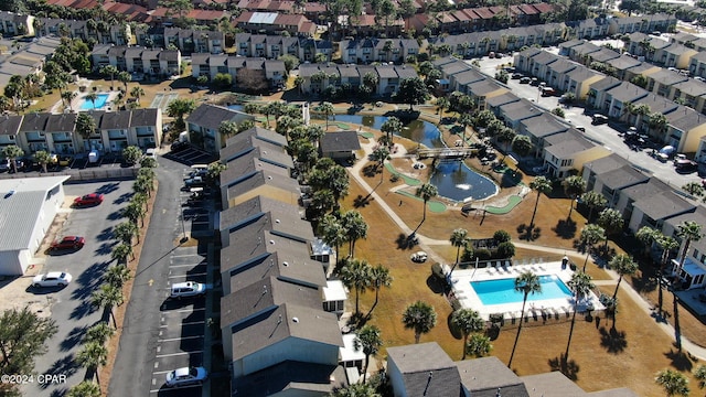 bird's eye view with a residential view