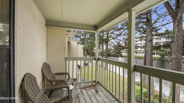 balcony with a water view