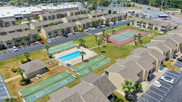 aerial view featuring a residential view