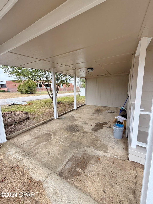 view of patio / terrace with a carport