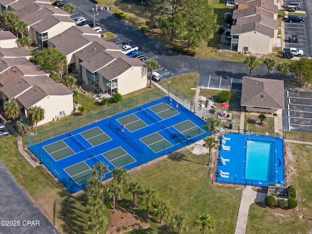 aerial view with a residential view