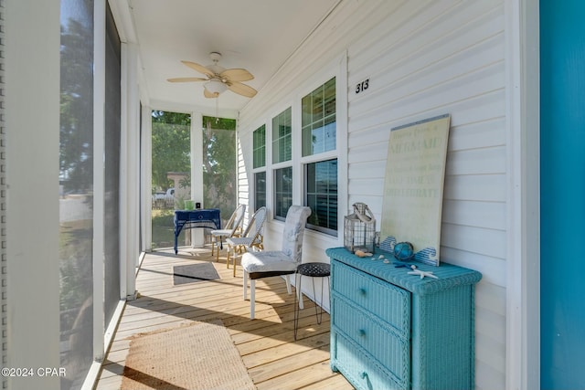 313 Laureno Pl, Panama City Beach, FL 32413 - sunroom / solarium featuring ceiling fan