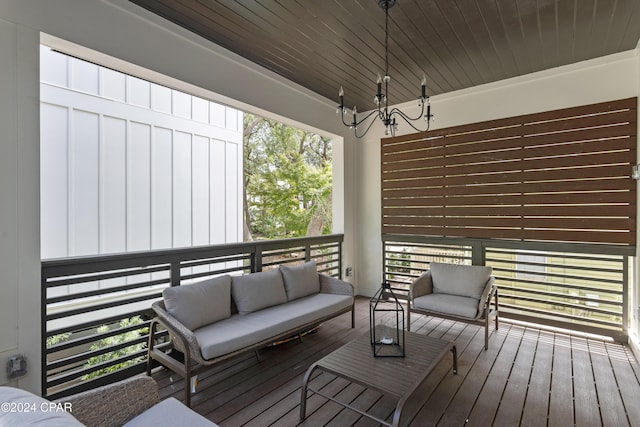 deck featuring an outdoor hangout area