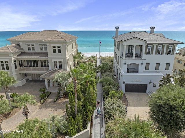 view of water feature featuring a beach view