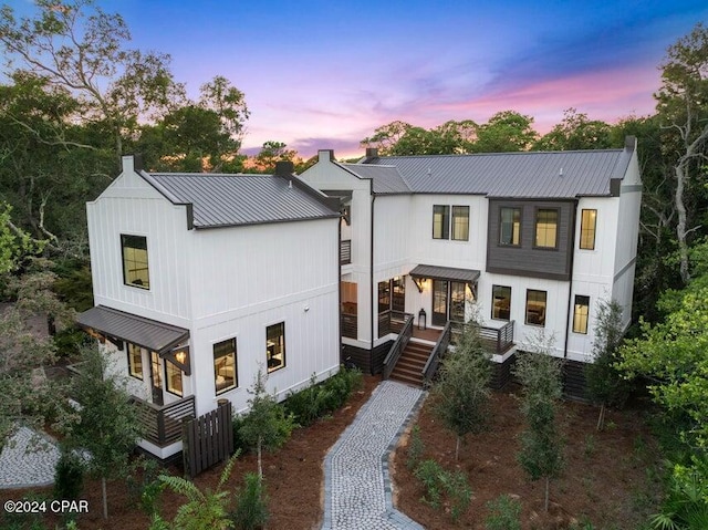 modern farmhouse with covered porch