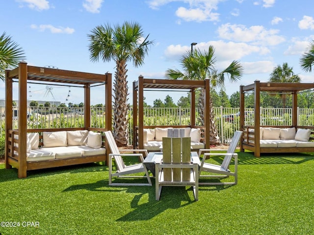 exterior space featuring outdoor lounge area