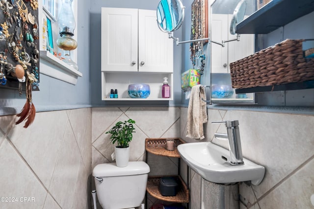 bathroom with sink and toilet