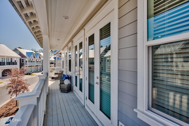 balcony with french doors