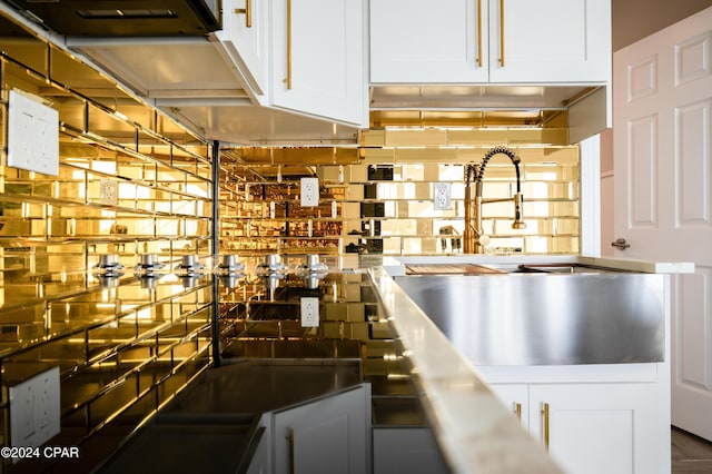 kitchen with white cabinets