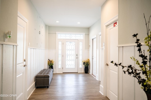 foyer with hardwood / wood-style floors