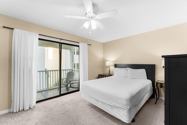 17670 Front Beach Rd Unit K5, Panama City Beach, FL 32413 - bedroom with access to outside, carpet flooring, a ceiling fan, and baseboards