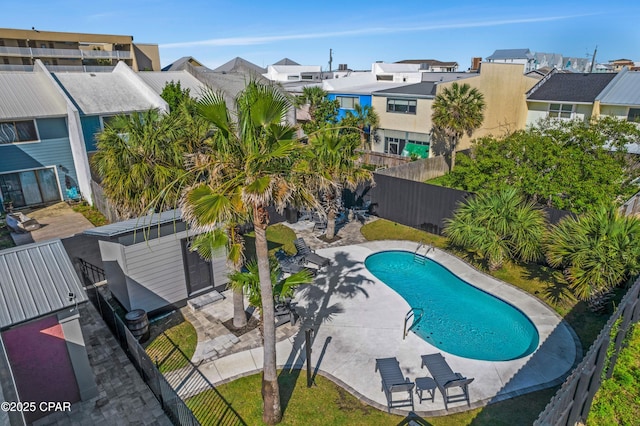 view of swimming pool featuring a patio