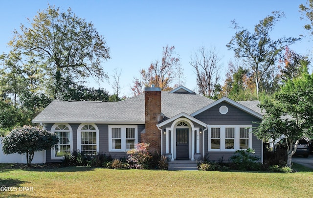 ranch-style home with a front yard