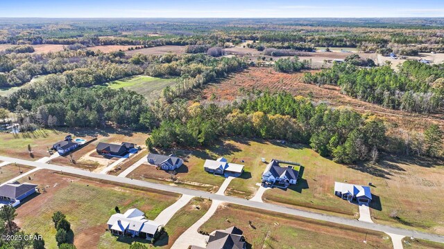 aerial view with a rural view