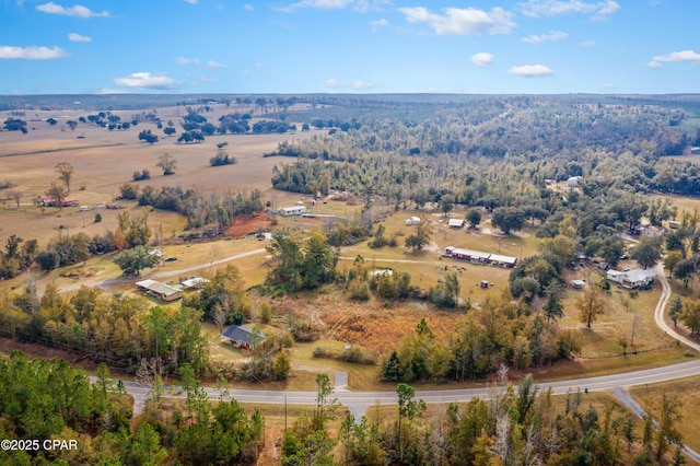 aerial view with a rural view