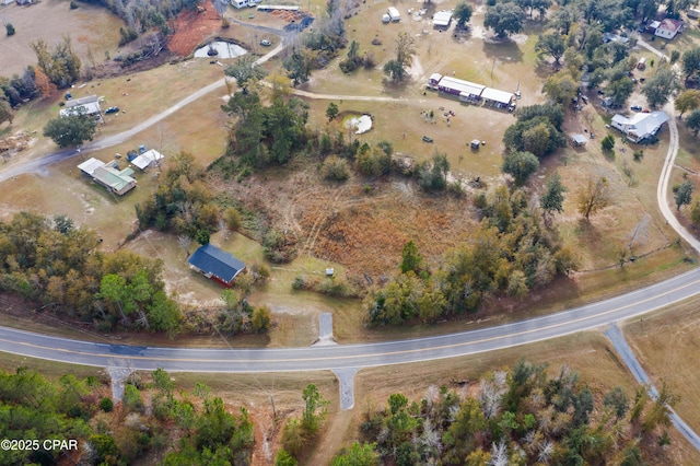 drone / aerial view with a rural view