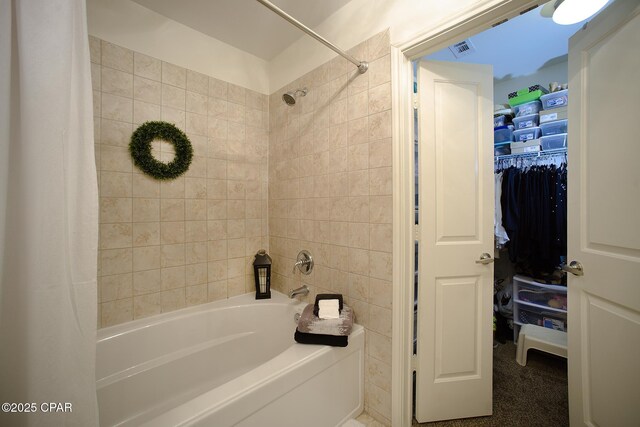 bathroom featuring shower / bath combination with curtain