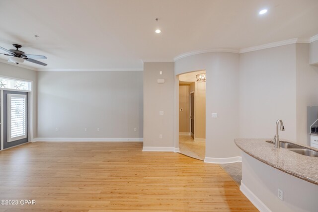 8700 Front Beach Rd Unit 5302, Panama City Beach, FL 32407 - living area with light wood-style flooring and ornamental molding
