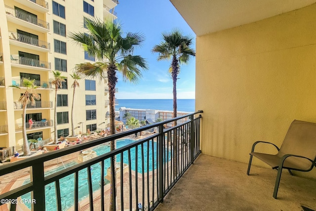 balcony with a water view