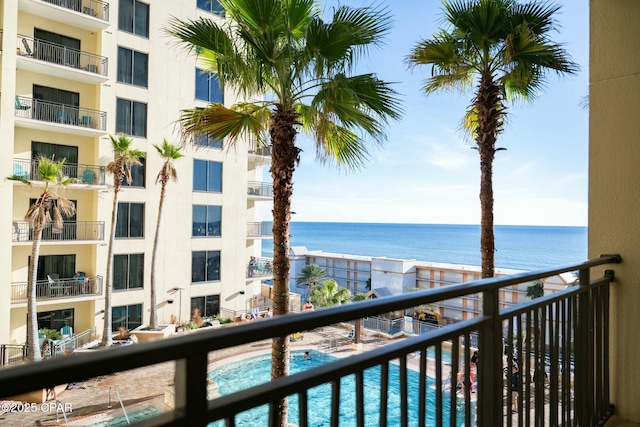 balcony with a water view