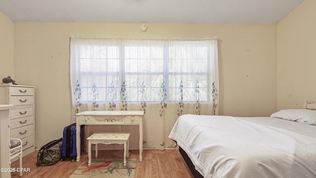 bedroom with wood-type flooring