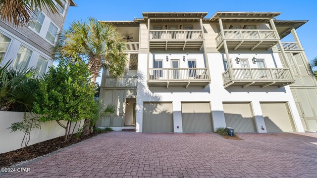 view of property with a garage