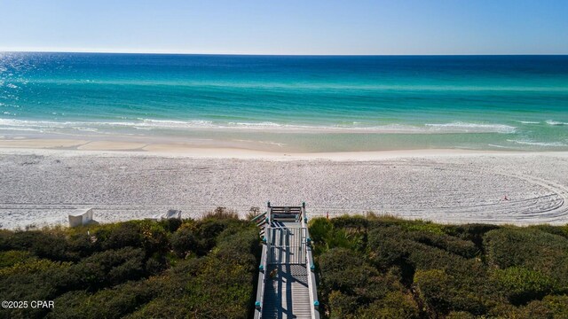 property view of water with a beach view