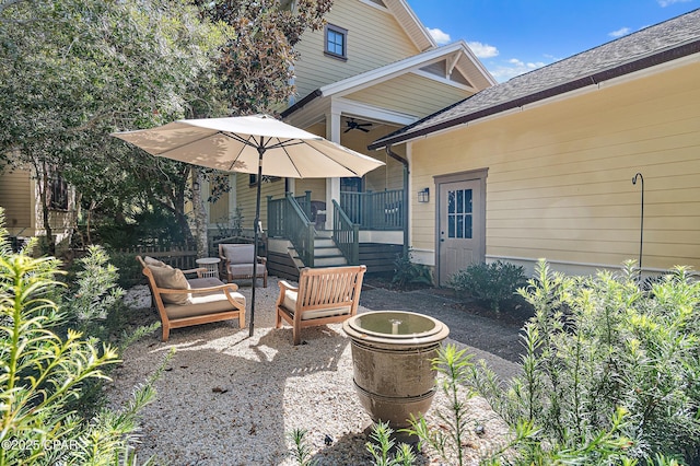 view of patio featuring an outdoor living space