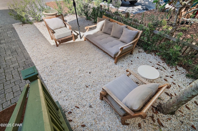 view of patio with outdoor lounge area