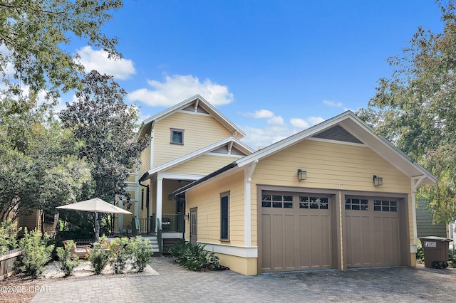 view of front of home with a garage