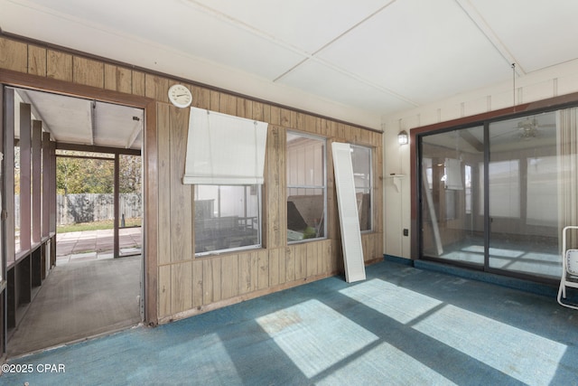 view of unfurnished sunroom