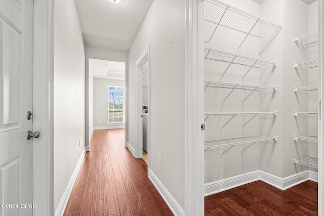 hall featuring hardwood / wood-style flooring